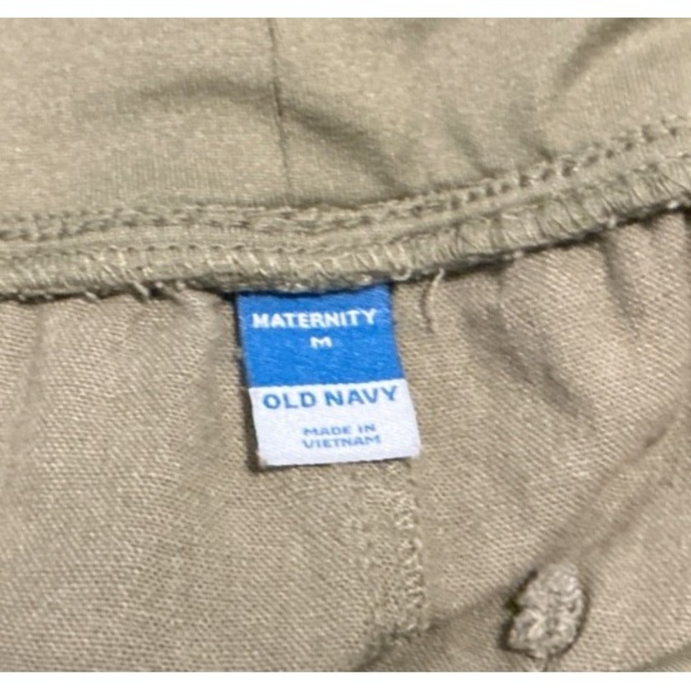 Old Navy Maternity Shorts Linen Blend Pull On Coastal Beach Green Medium - Picture 6 of 6